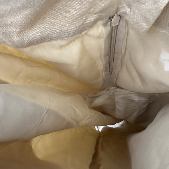 Vtg Lauren Ralph Lauren Womens 6 Petite 100% Linen Lined Beige Wide Leg Pants - Picture 7 of 7